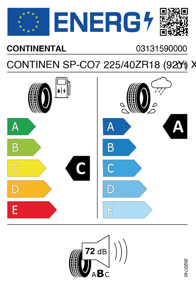 CONTINENTAL SportContact 7 225/40ZR18 92Y XL Sommerreifen