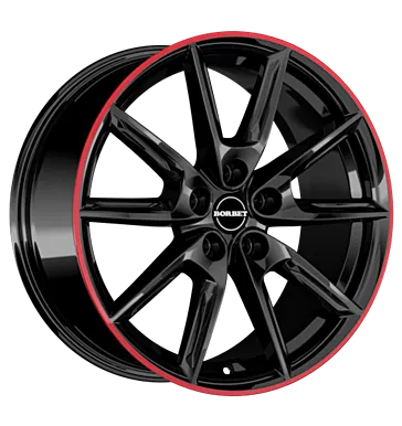 Jaecoo 7 PHEV Felgen- & Komplettradsatz | Borbet LX19 8x19 ET45 black glossy rim red | Reifenwahl