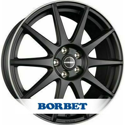 Borbet GTX 8x19 ET40 5x112 - Black Matt Rim Silver
