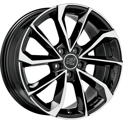 MSW 42 GLOSS BLACK FULL POLISHED 8.0x18 ET28 5/112
