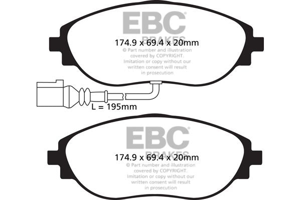 DP42127R - EBC Yellowstuff Brake Pads; Front