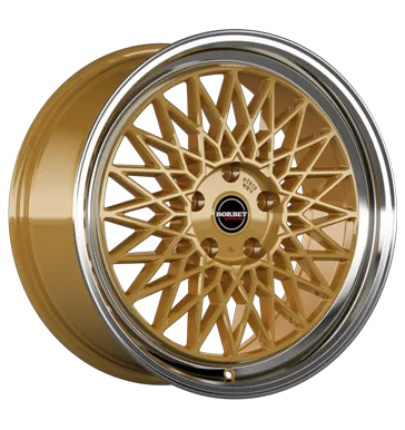 Borbet B 8x17 ET45 5x112 gold rim polished