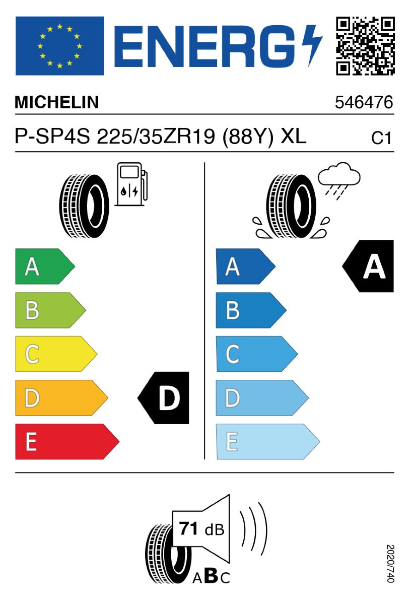 MICHELIN PILOT SPORT 4S 225/35 ZR19 (88Y) XL