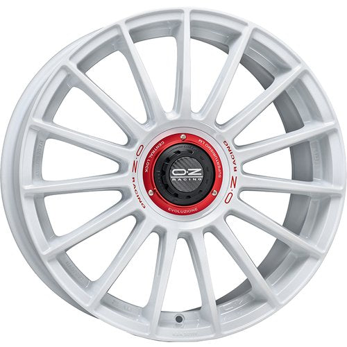 OZ SUPERTURISMO EVOLUZIONE WRC RACE WHITE RED LETTERING 8.5x19 ET45 5/108