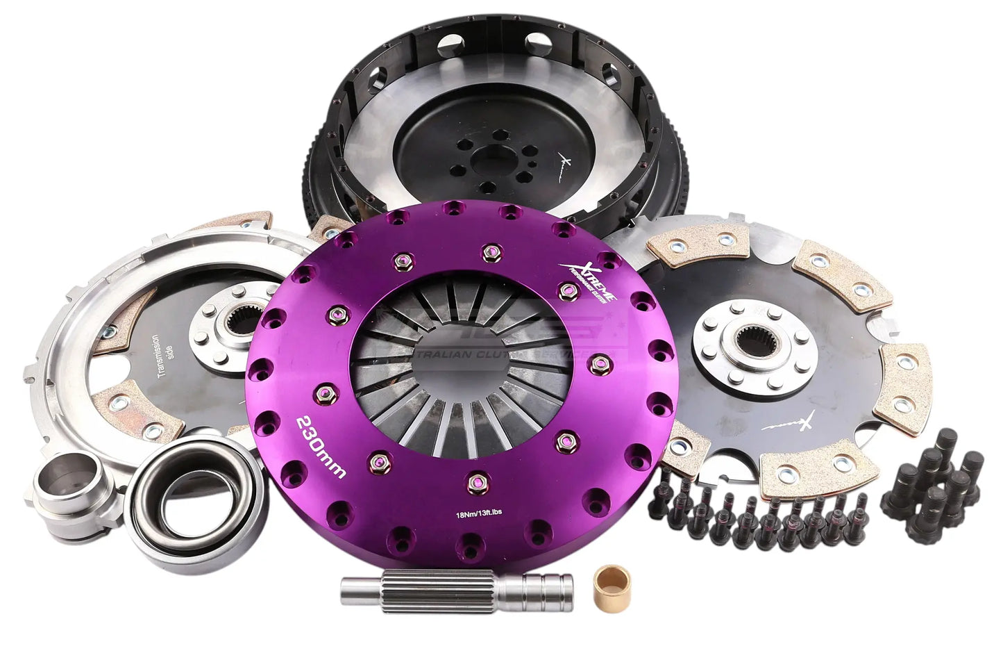 Xtreme Performance - 230mm Starres Keramik-Zweischeiben-Kupplungskit inkl. Schwungrad 1800Nm
