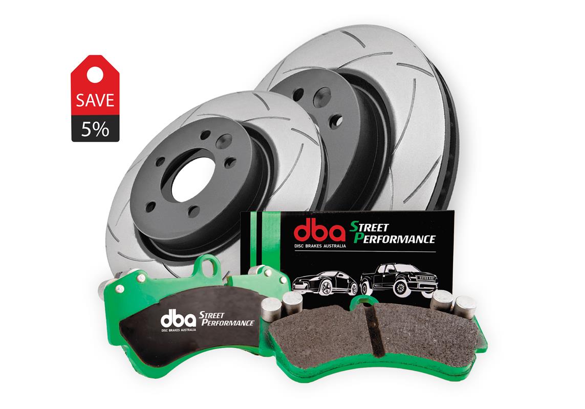 Brake Kit - Street Series T2 Slotted & Street Performance Brake Pads (2x DBA418S + DB1678SP)