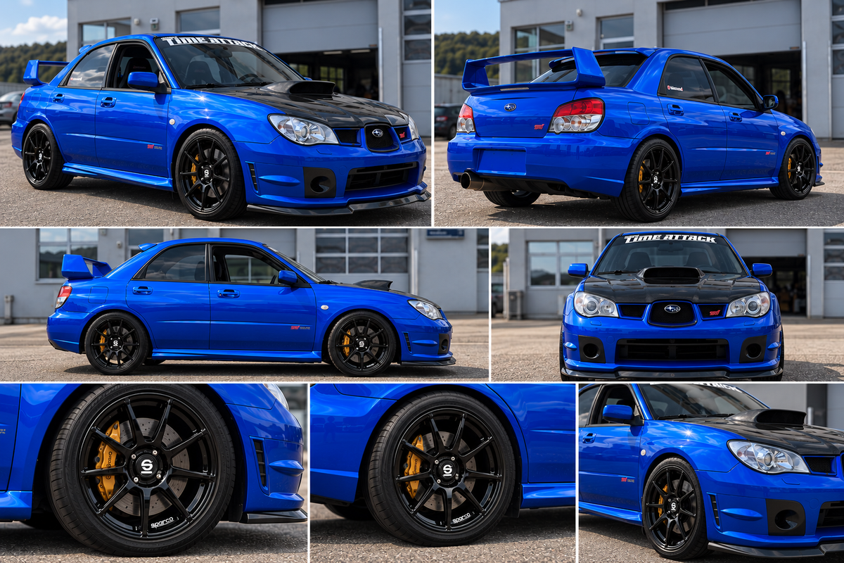 SPARCO FF1 Gloss Black 8x17 ET40 5x114 Kompletträder – Subaru Impreza WRX STi GD/GG