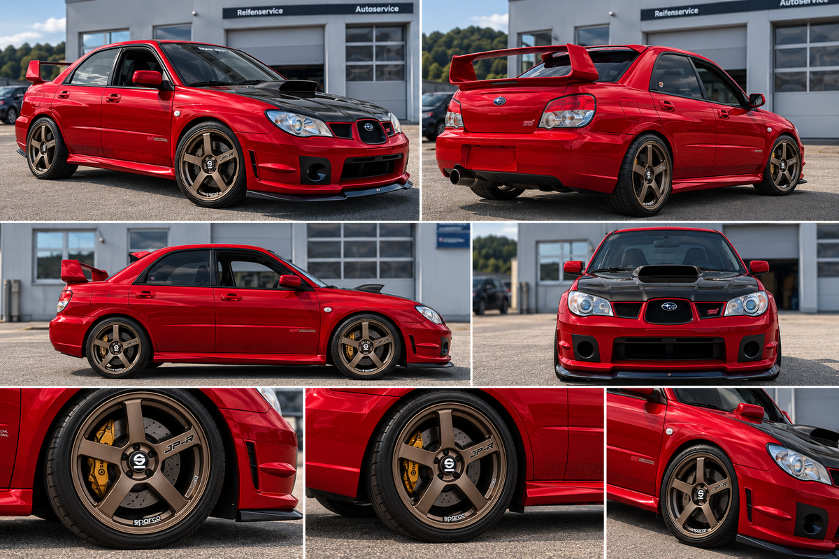 SPARCO JP-R Rally Bronze 8x17 ET45 5x114 Kompletträder – Subaru Impreza WRX STi GD/GG