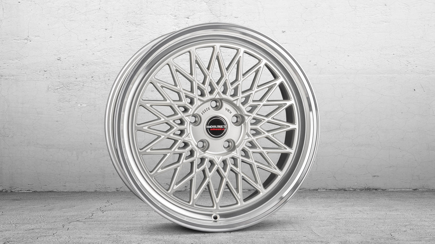 Borbet B 8x17 ET30 5x112 Silver Rim Polished