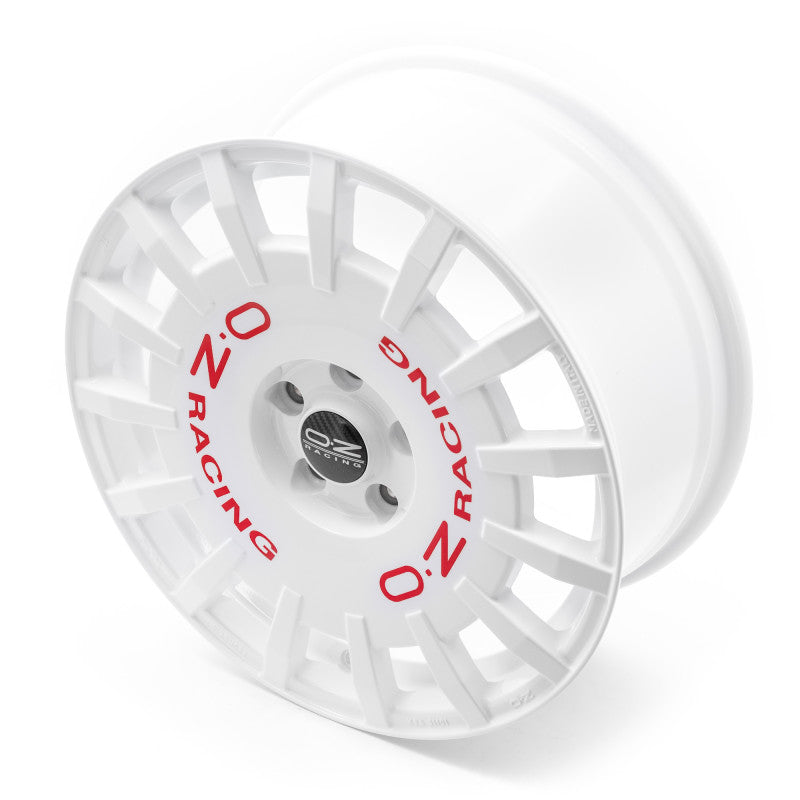 OZ Rally Racing 8.0x18 ET45 5/112 Race White Red Lettering