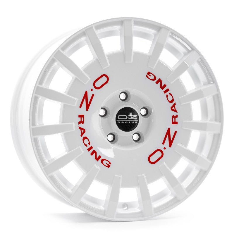OZ Rally Racing 8.0x18 ET45 5/112 Race White Red Lettering